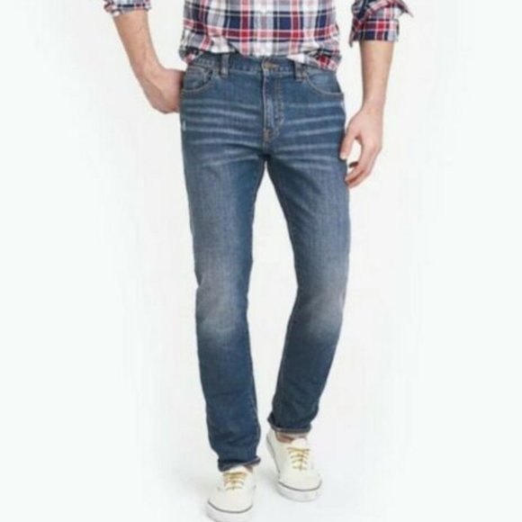 j crew the driggs medium wash straight leg jeans mens 33x32 - Picture 1 of 5